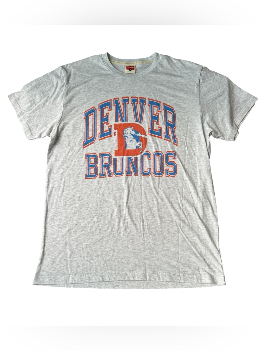 HOMAGE Denver Broncos Arch Tee Classic Gray Unisex Men’s Women’s Medium Relaxed